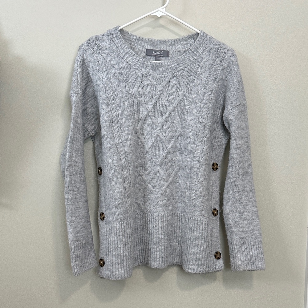 Gray Cable Knit Sweater
